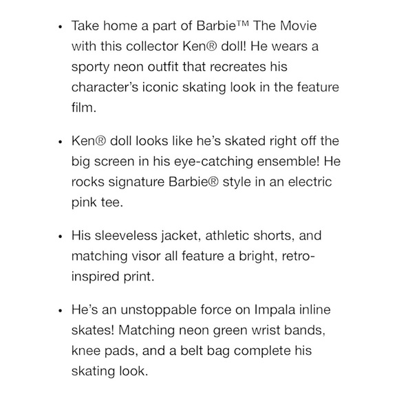 Barbie The Movie Ken Doll Skate Outfit - Picture 9 of 13